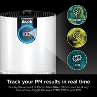 Shark Air Purifier for Home, Office, and Bedroom, Clean Sense Technology, HEPA Air Filter, 1200 Sq Ft, Captures 99.98% of Particles, Pet Dander, Pollutants, Dust, Smoke, Allergens & Smells, HP202 Black 1200 Sq. Ft.