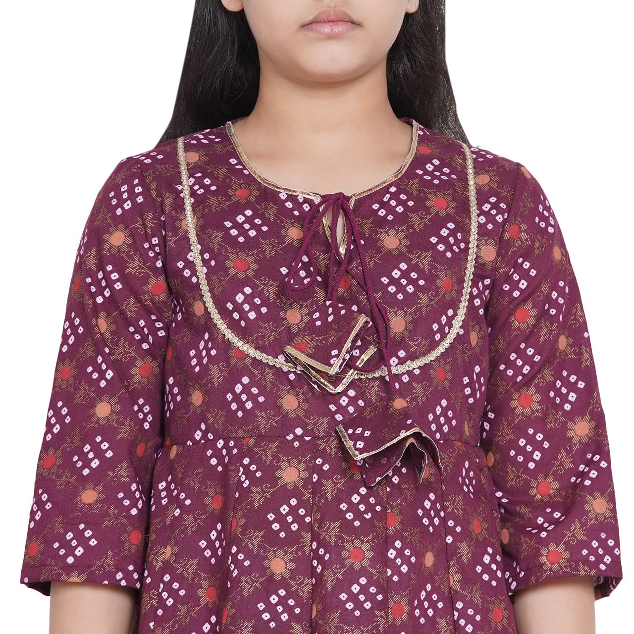 Bitiya By Bhama Girl's Cotton Blend Kurta & Palazzo