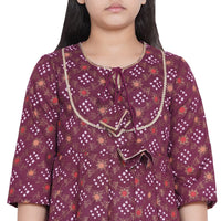Bitiya By Bhama Girl's Cotton Blend Kurta & Palazzo