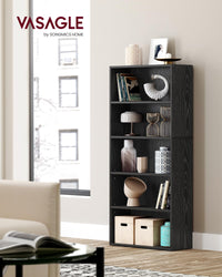 VASAGLE Bookshelf, 23.6 Inches Wide, 4-Tier Open Bookcase with Adjustable Storage Shelves, Floor Standing Unit, Cloud White ULBC164T14 1 Pack 4 Tiers (23.6