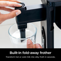 Ninja Specialty Coffee Maker, Hot & Iced Coffee, 6 Brew Styles, 8 Sizes, Small Cup to Travel Mug, 10-Cup Carafe, Fold-Away Frother, Permanent Filter, Removable Reservoir, Black, CM401 10 cup - Stainless Steel