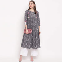 Vbuyz Women's Floral Print Anarkali Cotton Kurti(VF-KU-591-592)