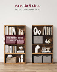 VASAGLE Bookshelf, 23.6 Inches Wide, 4-Tier Open Bookcase with Adjustable Storage Shelves, Floor Standing Unit, Cloud White ULBC164T14 1 Pack 4 Tiers (23.6