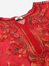 Ada Lucknowi Hand Embroidered Chikankari Women's Georgette Kurta Kurti with Slip