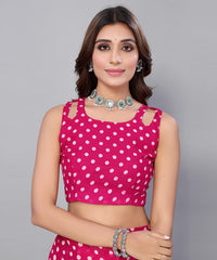 Yashika Women's Georgette Printed Saree With Blouse Piece