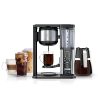 Ninja Specialty Coffee Maker, Hot & Iced Coffee, 6 Brew Styles, 8 Sizes, Small Cup to Travel Mug, 10-Cup Carafe, Fold-Away Frother, Permanent Filter, Removable Reservoir, Black, CM401 10 cup - Stainless Steel