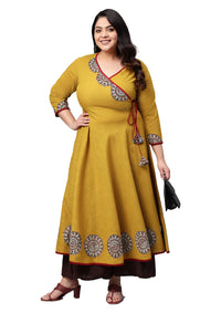 Yash Gallery Women's Cotton Angrakha Kurta