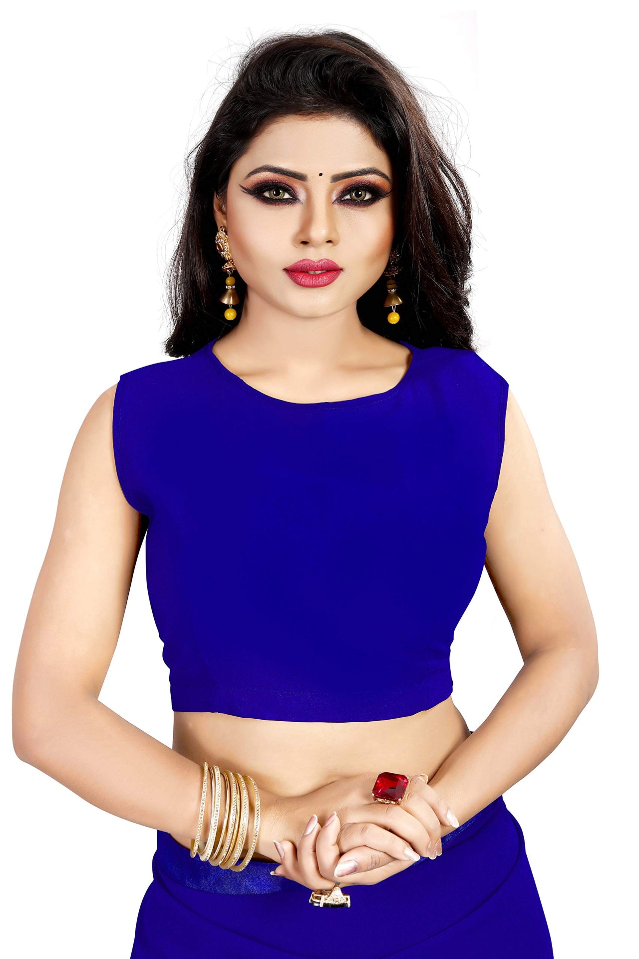 Anjaneya Sarees Women's Georgette Saree With Blouse Piece