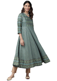 Yash Gallery Women's Plus Size Plus Size Rayon Floral Printed Anarkali Kurta for Women
