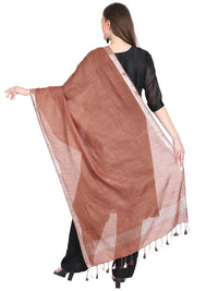 THE WEAVE TRAVELLER Women's Solid Cotton Blend Dupatta