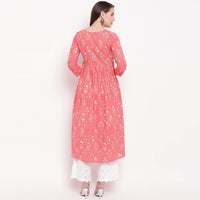 Vbuyz Women's Floral Print Anarkali Cotton Kurti(VF-KU-591-592)