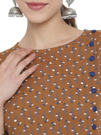 Yash Gallery Women's Rayon Floral Printed A-Line Kurta for Women