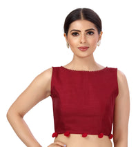 X3 Women's Polyester Silk Sleeveless Saree Blouse