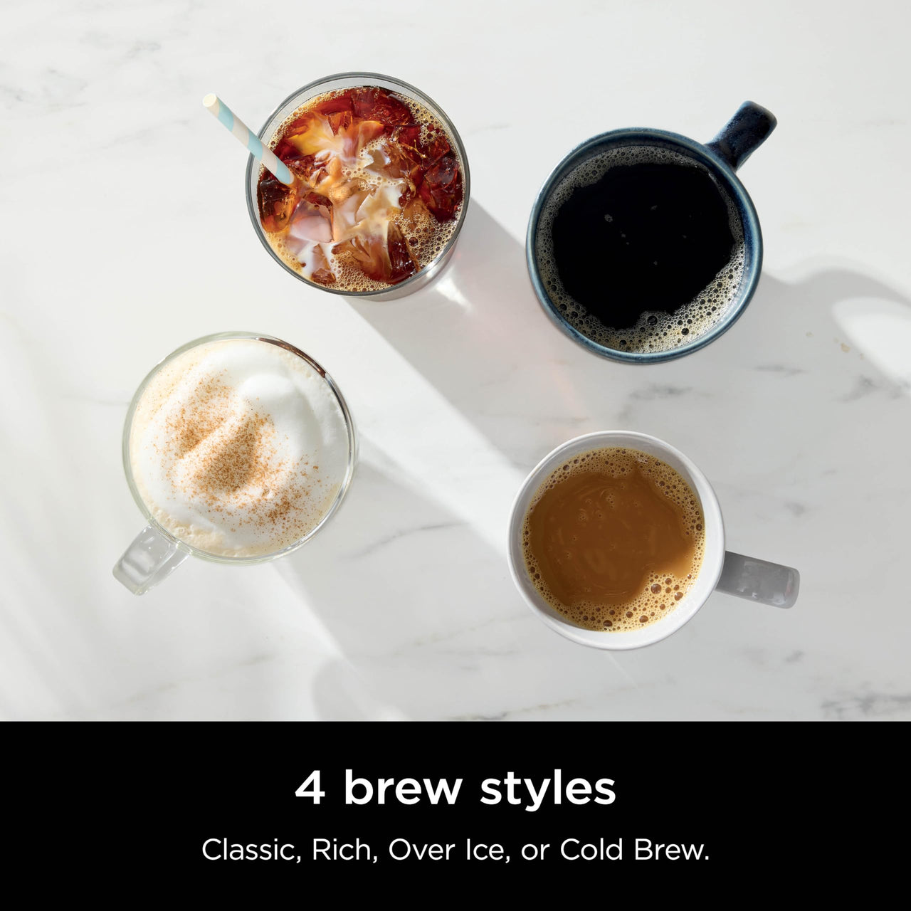 Ninja Specialty Coffee Maker, Hot & Iced Coffee, 6 Brew Styles, 8 Sizes, Small Cup to Travel Mug, 10-Cup Carafe, Fold-Away Frother, Permanent Filter, Removable Reservoir, Black, CM401 10 cup - Stainless Steel