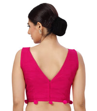 X3 Women's Polyester Silk Sleeveless Saree Blouse