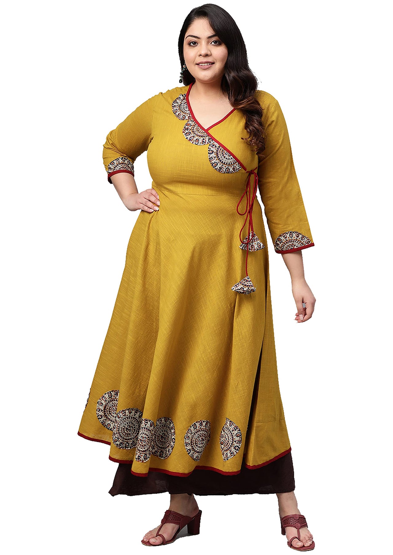 Yash Gallery Women's Cotton Angrakha Kurta