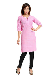 QUEEN SHIELD Women's Formal & Casual Cotton Chikan-Kari Kurta (4444.)