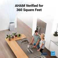 WINIX AM80 Air Purifier for Home Large Room Up to 1740 Ft² in 1 Hr With Air Quality Monitor, True HEPA, Advanced Odor Control Carbon Filter and Auto Mode, Captures Pet Allergies, Smoke, Dust Dark Gray