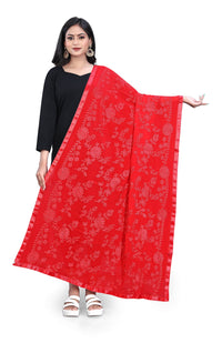 AKSHAR LLC Women's Embroidered Chiffon Dupatta