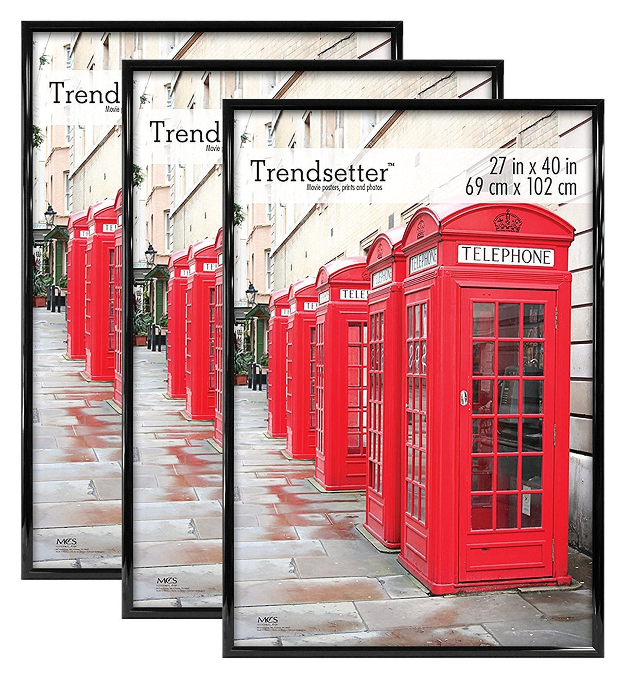 MCS Trendsetter 20x28 Poster Frame Black High-Gloss, Vertical & Horizontal Wall Hanging Large Picture Frame for Photos, Posters & Art Prints (1-Pack) 20 x 28 in Single