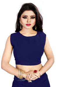 Anjaneya Sarees Women's Georgette Saree With Blouse Piece