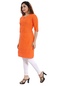 QUEEN SHIELD Women's Formal & Casual Cotton Chikan-Kari Kurta (4444.)