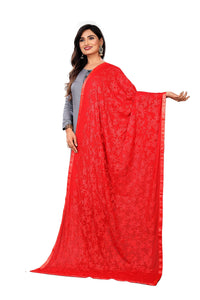 Akshar Llc Miss India Women's Chiffon Dupatta With Goodembroidery Work