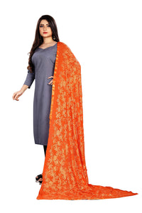 Akshar Llc Miss India Women's Chiffon Dupatta With Goodembroidery Work