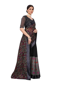 Yashika Women's Linen Saree Maroon