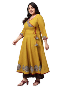 Yash Gallery Women's Cotton Angrakha Kurta