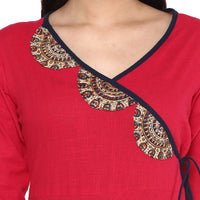 Yash Gallery Women's Cotton Angrakha Kurta