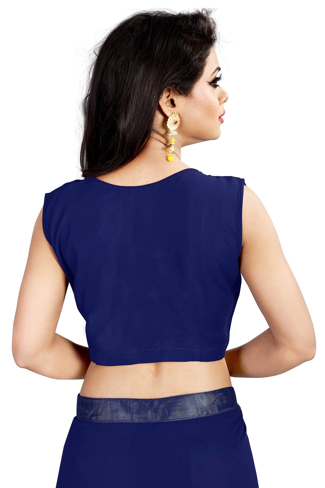 Anjaneya Sarees Women's Georgette Saree With Blouse Piece