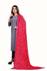Akshar Llc Miss India Women's Chiffon Dupatta With Goodembroidery Work