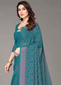 Winza Designer Women's Chiffon Brasso Printed Saree with Blouse Piece (WDP Brasso Malini W)