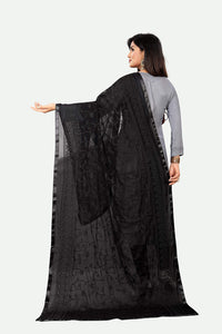 AKSHAR LLC Miss India Women's Chiffon Dupatta With Karachi Embroidery Work