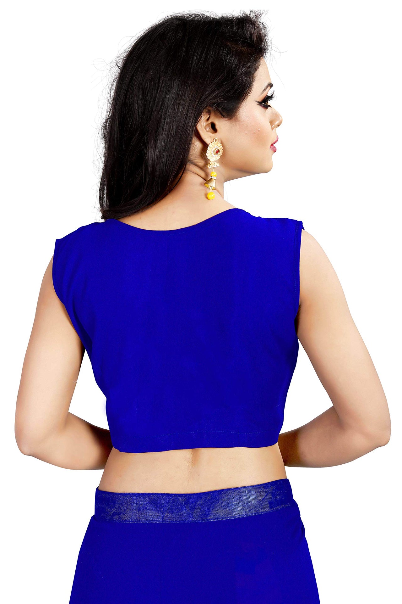 Anjaneya Sarees Women's Georgette Saree With Blouse Piece
