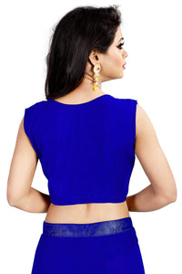 Anjaneya Sarees Women's Georgette Saree With Blouse Piece