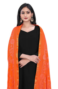 AKSHAR LLC Women's Embroidered Chiffon Dupatta