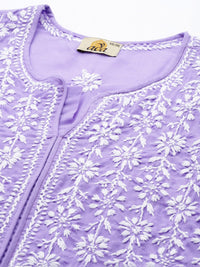 Ada Hand Embroidered Lucknowi Chikankari Ethnic Wear Cotton Kurta Kurti Tunic for Women
