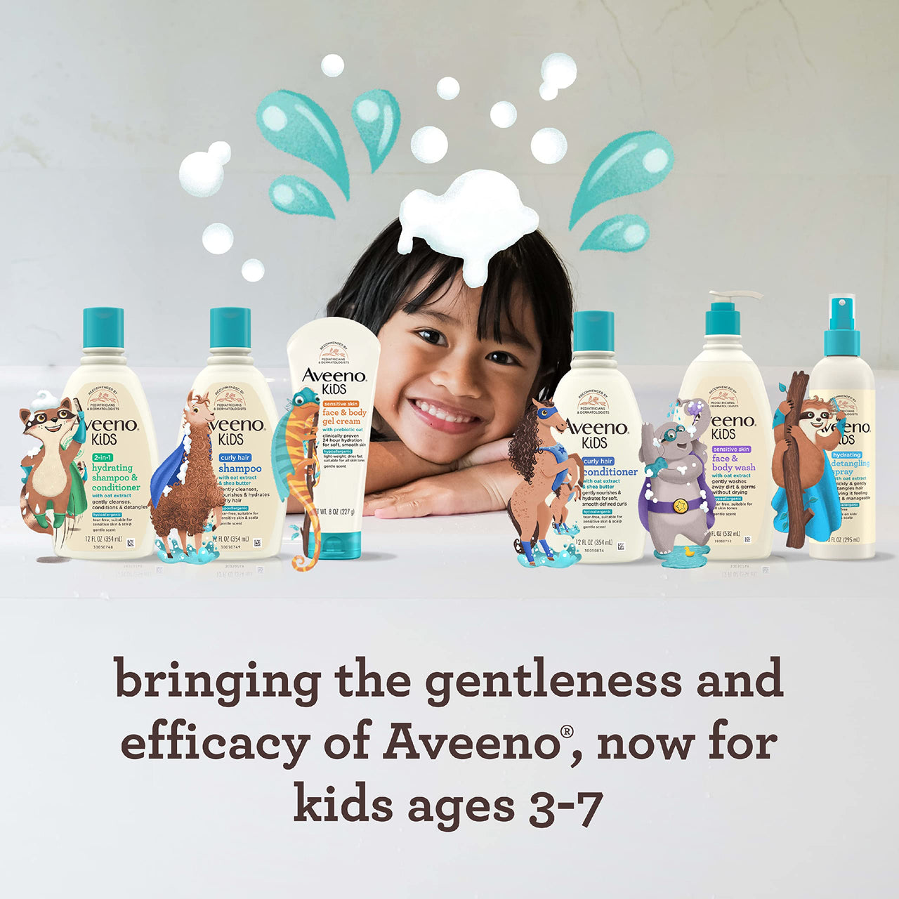 Aveeno Baby Kids 2-In-1 Hydrating Shampoo & Conditioner, Gently Cleanses, Conditions & Detangles Kids Hair, Formulated With Oat Extract, For Sensitive Skin & Scalp, Hypoallergenic, 12 Fl. Oz (354Ml)