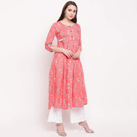 Vbuyz Women's Floral Print Anarkali Cotton Kurti(VF-KU-591-592)