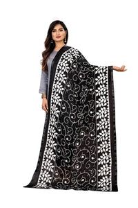 AKSHAR LLC Miss India Women's Chiffon Dupatta With Karachi Embroidery Work_2.30mtr