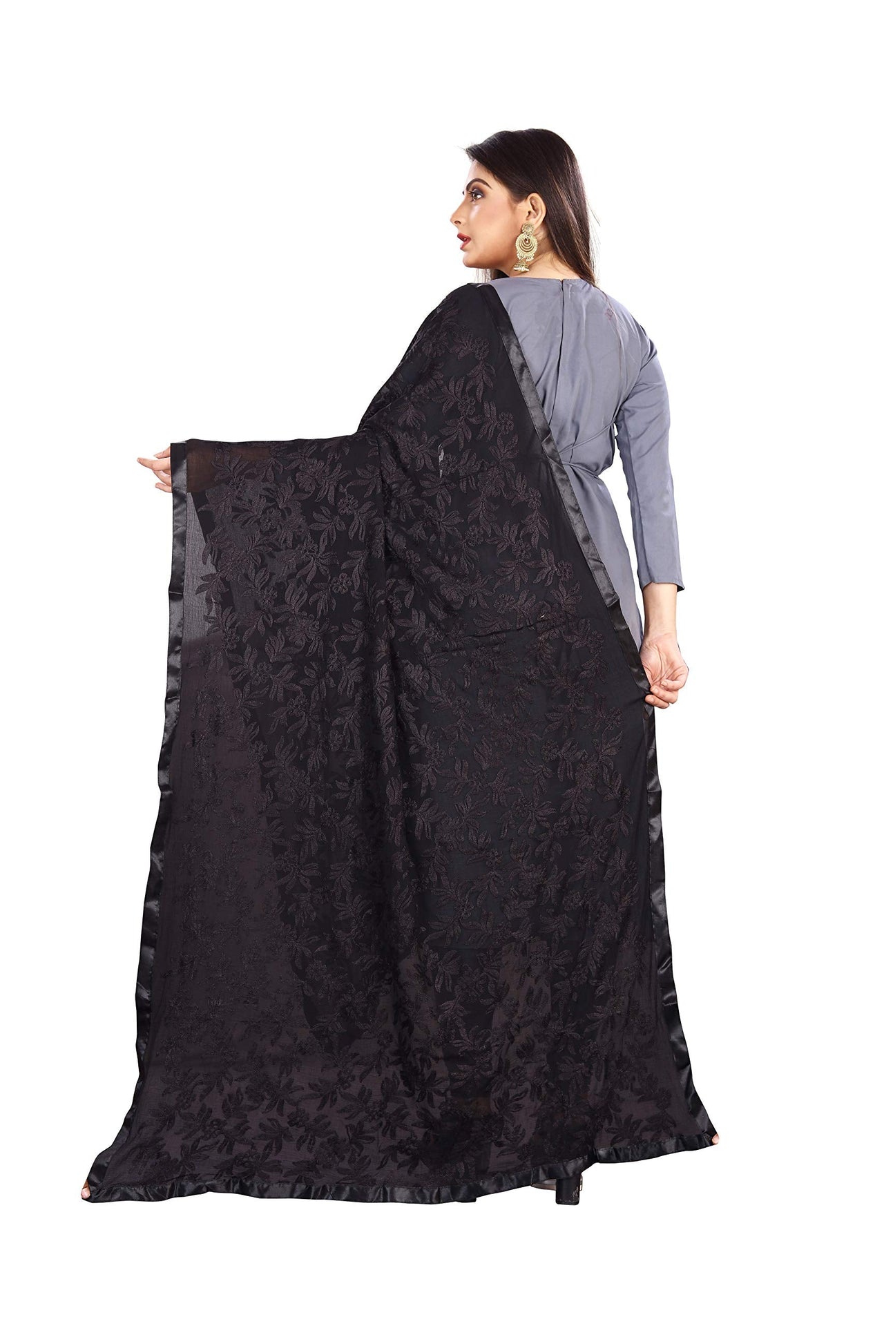 Akshar Llc Miss India Women's Chiffon Dupatta With Goodembroidery Work