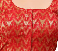 X3 Women's Viscose Elbow Length Sleeves Soft Brocade Padded Saree Blouse