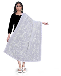 AKSHAR LLC Women's Embroidered Chiffon Dupatta