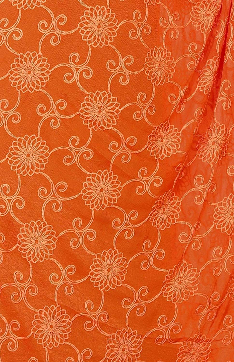 AKSHAR LLC Women's Designer Pure Chiffon Dupatta with Pure Cotton Thread Embroidery Work