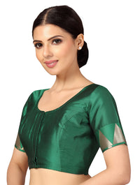 X3 Women's Polyester Short Sleeves Silky Saree