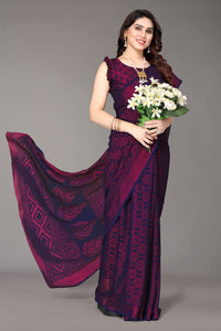 Winza Designer Women's Chiffon Brasso Printed Saree with Blouse Piece (WDP Brasso Malini W)