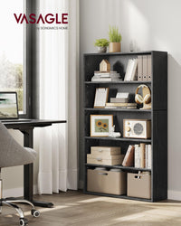 VASAGLE Bookshelf, 23.6 Inches Wide, 4-Tier Open Bookcase with Adjustable Storage Shelves, Floor Standing Unit, Cloud White ULBC164T14 1 Pack 4 Tiers (23.6