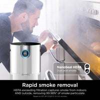 Shark Air Purifier for Home, Office, and Bedroom, Clean Sense Technology, HEPA Air Filter, 1200 Sq Ft, Captures 99.98% of Particles, Pet Dander, Pollutants, Dust, Smoke, Allergens & Smells, HP202 Black 1200 Sq. Ft.